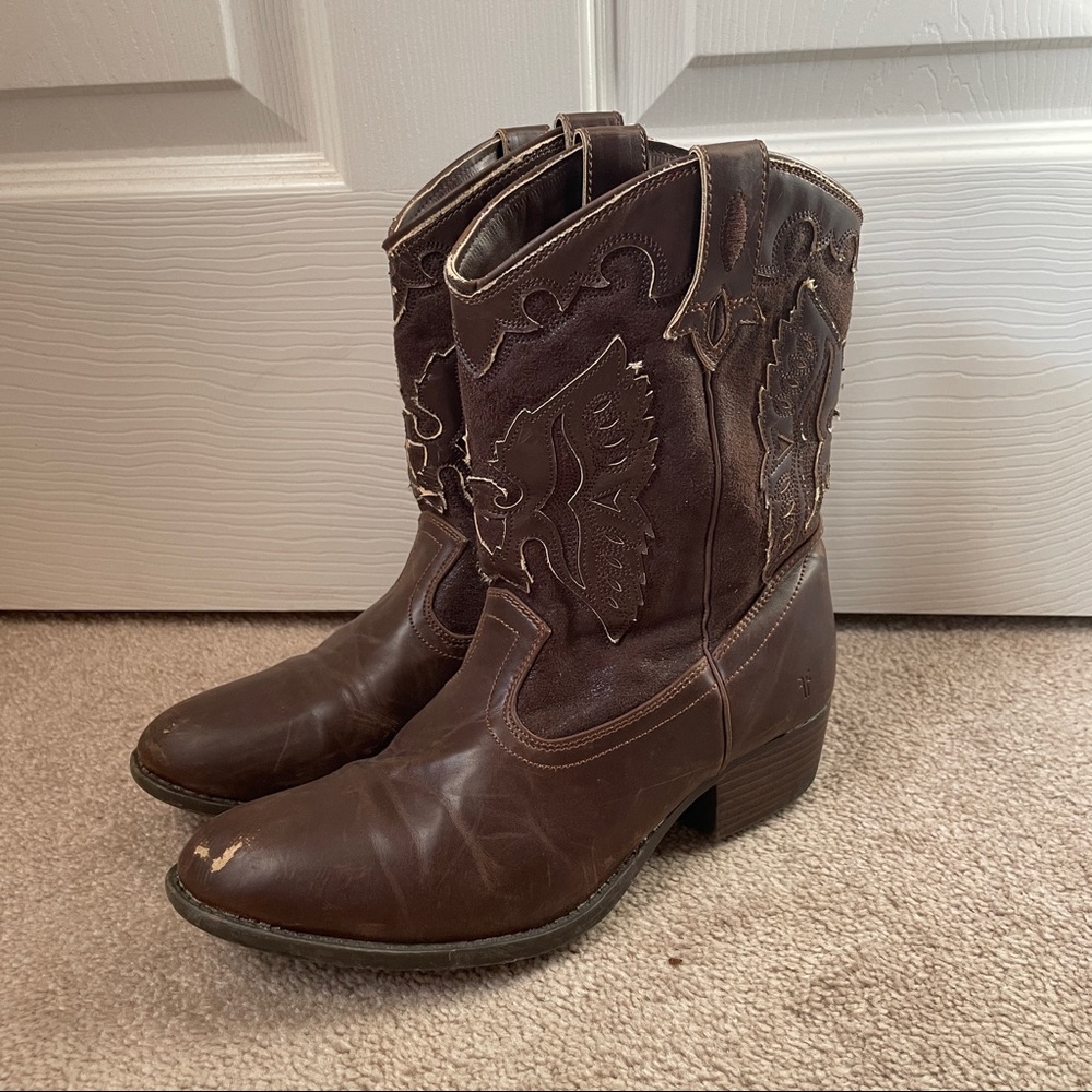 Frye Western Perforated Ankle High Boots - Picture 3 of 11